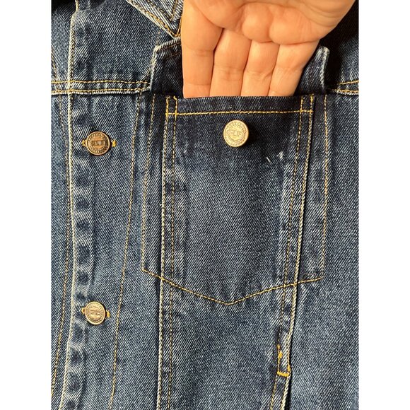 Orbit X Women's Size 12/14 Denim Vest Button-up Dragon Embroidery 100% Cotton - Picture 12 of 16